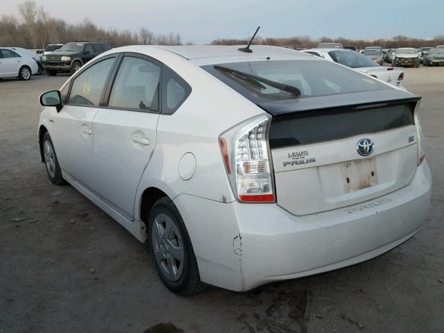 JTDKN3DU1A0014323 - 2010 TOYOTA PRIUS WHITE photo 3