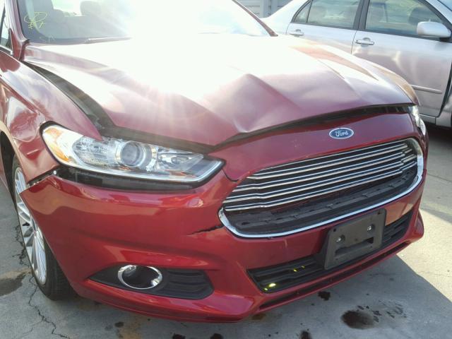 3FA6P0H96GR145715 - 2016 FORD FUSION SE RED photo 9