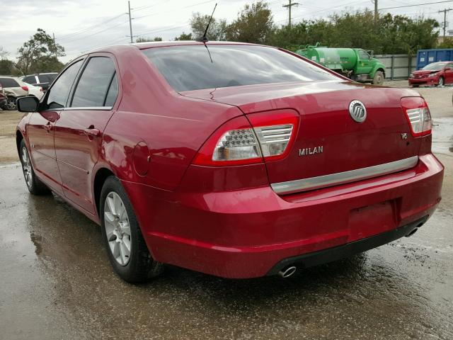 3MEHM07118R624244 - 2008 MERCURY MILAN RED photo 3