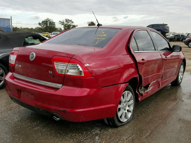 3MEHM07118R624244 - 2008 MERCURY MILAN RED photo 4