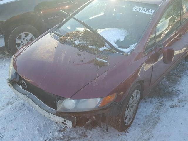 2HGFA16527H510678 - 2007 HONDA CIVIC LX RED photo 10