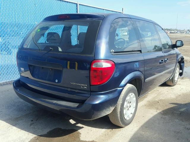 1C4GJ25B43B132494 - 2003 CHRYSLER VOYAGER BLUE photo 4