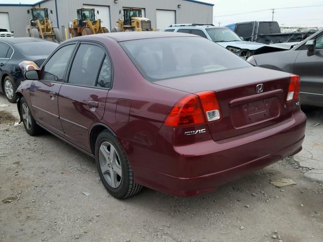 2HGES26834H508961 - 2004 HONDA CIVIC EX MAROON photo 3