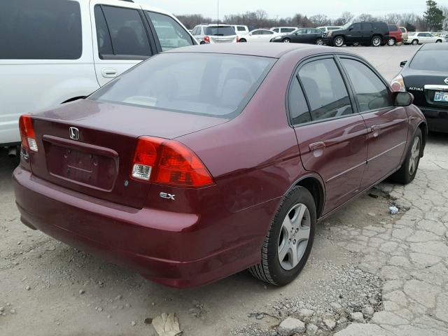 2HGES26834H508961 - 2004 HONDA CIVIC EX MAROON photo 4