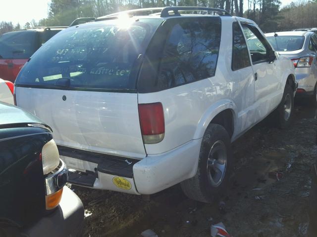 1GNCS18W01K178574 - 2001 CHEVROLET BLAZER WHITE photo 4