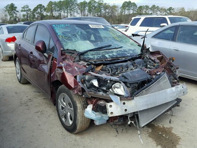 2HGFB2F52DH560074 - 2013 HONDA CIVIC LX MAROON photo 1