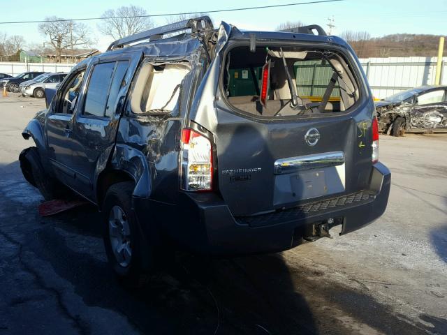 5N1AR18U57C633329 - 2007 NISSAN PATHFINDER GRAY photo 3