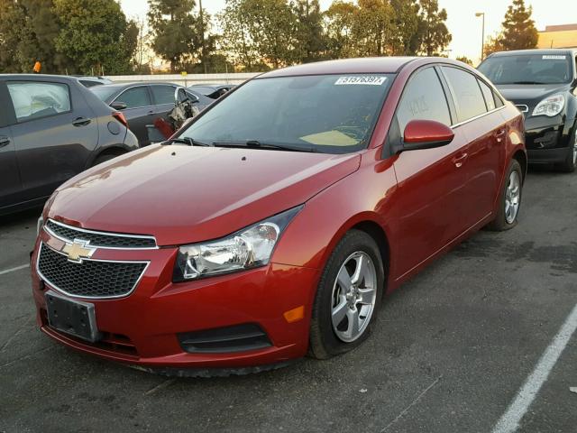 1G1PC5SB3E7207314 - 2014 CHEVROLET CRUZE LT RED photo 2