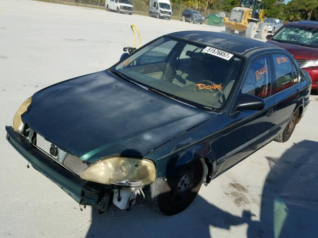 1HGEJ6670XL009124 - 1999 HONDA CIVIC LX GREEN photo 2