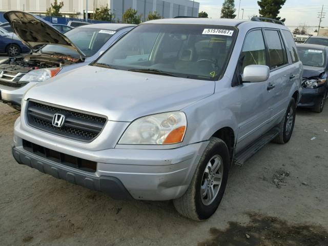 2HKYF18793H575889 - 2003 HONDA PILOT EXL SILVER photo 2