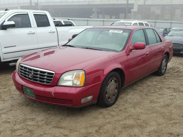 1G6KE57YX2U172909 - 2002 CADILLAC DEVILLE DH RED photo 2