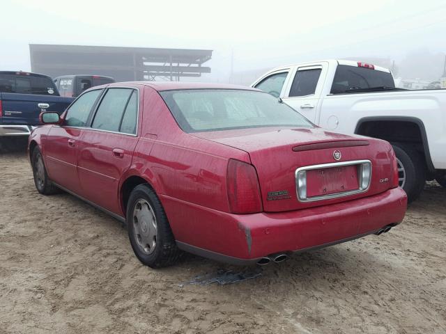 1G6KE57YX2U172909 - 2002 CADILLAC DEVILLE DH RED photo 3