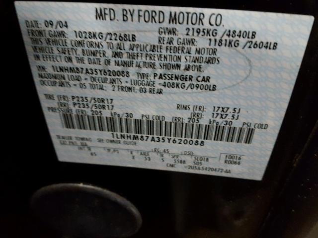 1LNHM87A35Y620088 - 2005 LINCOLN LS 黑色 照片 10