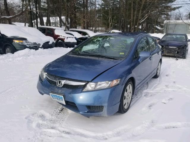 2HGFA16599H327930 - 2009 HONDA CIVIC LX BLUE photo 2