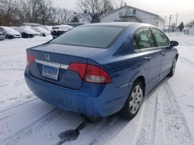 2HGFA16599H327930 - 2009 HONDA CIVIC LX BLUE photo 4