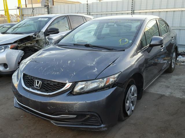 19XFB2F50DE213322 - 2013 HONDA CIVIC LX GRAY photo 2