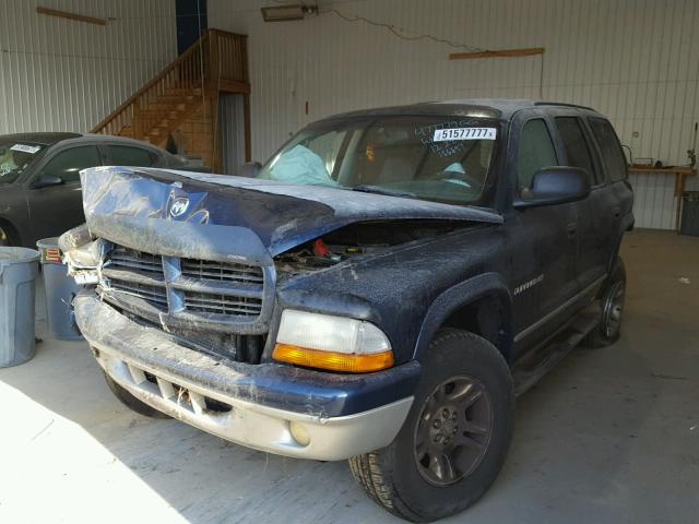 1B4HS28NX1F506049 - 2001 DODGE DURANGO BLUE photo 2