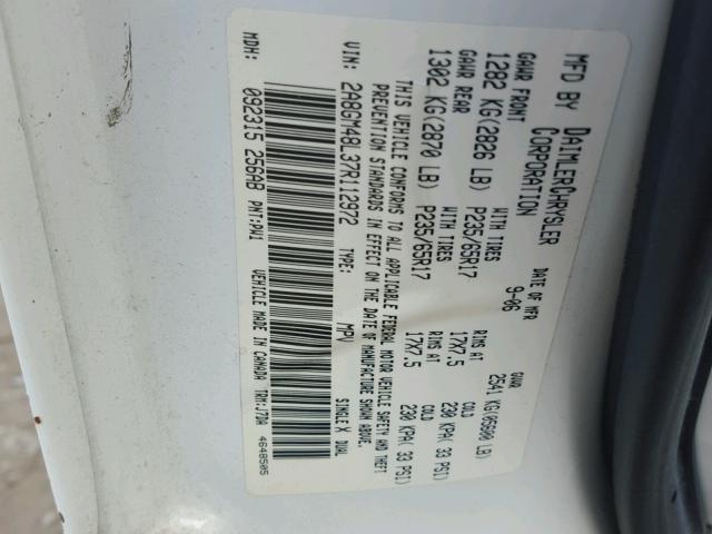 2A8GM48L37R112972 - 2007 CHRYSLER PACIFICA თეთრი ფოტო 10