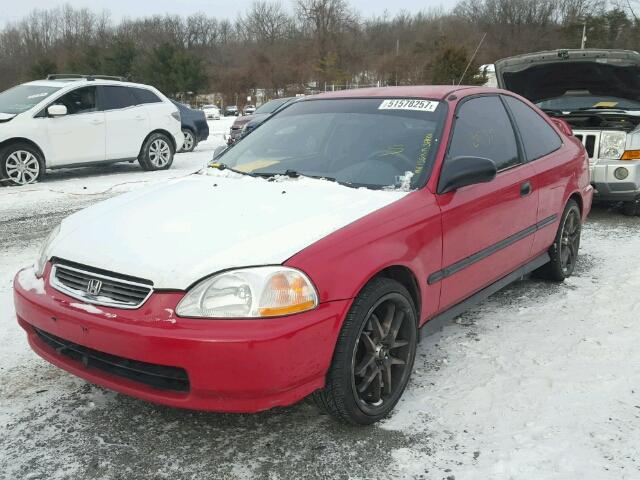 1HGEJ7120TL056178 - 1996 HONDA CIVIC HX RED photo 2