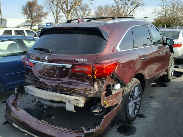 5FRYD4H53HB006157 - 2017 ACURA MDX TECHNO BURGUNDY photo 4