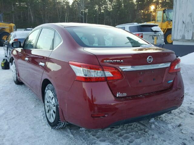 3N1AB7AP2DL662189 - 2013 NISSAN SENTRA S RED photo 3