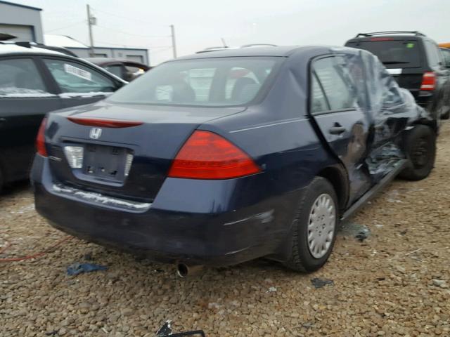 1HGCM56197A129455 - 2007 HONDA ACCORD VAL BLUE photo 4