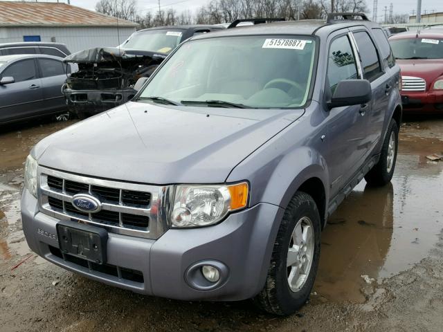 1FMCU03158KA20245 - 2008 FORD ESCAPE XLT SILVER photo 2