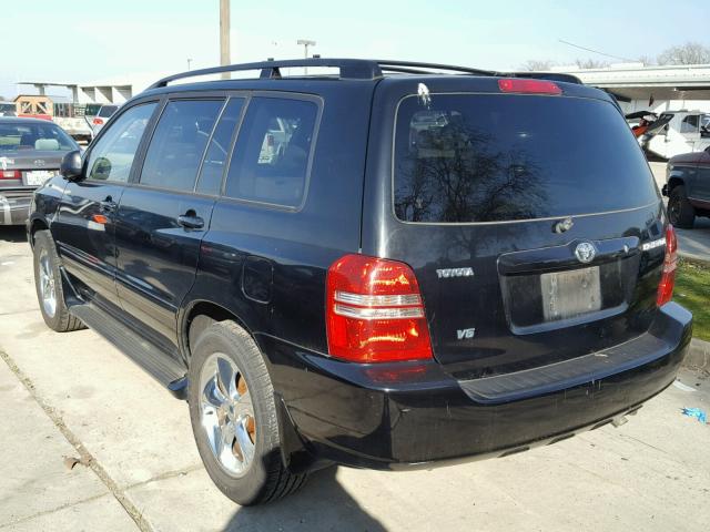 JTEGF21A220036478 - 2002 TOYOTA HIGHLANDER BLACK photo 3