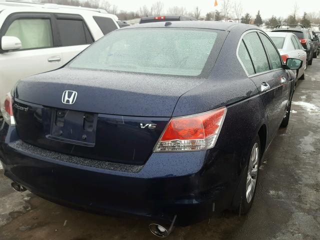 1HGCP36859A032037 - 2009 HONDA ACCORD EXL BLUE photo 4