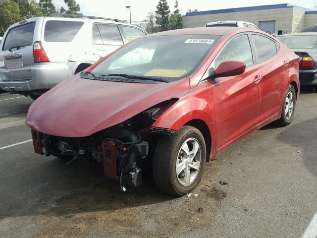 5NPDH4AE2EH528306 - 2014 HYUNDAI ELANTRA SE RED photo 2