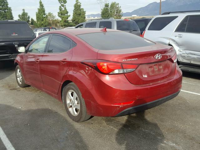 5NPDH4AE2EH528306 - 2014 HYUNDAI ELANTRA SE RED photo 3