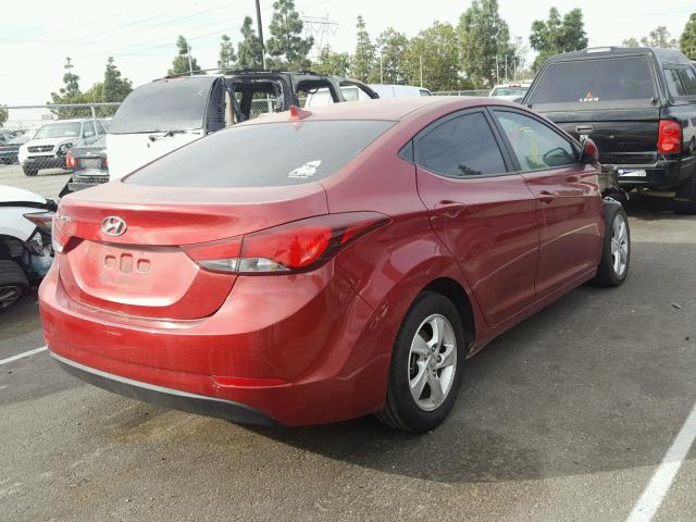 5NPDH4AE2EH528306 - 2014 HYUNDAI ELANTRA SE RED photo 4