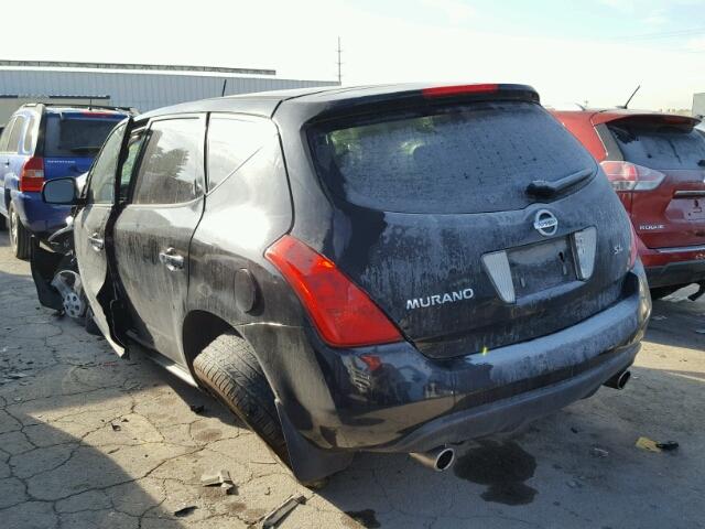 JN8AZ08T24W208476 - 2004 NISSAN MURANO SL BLACK photo 3