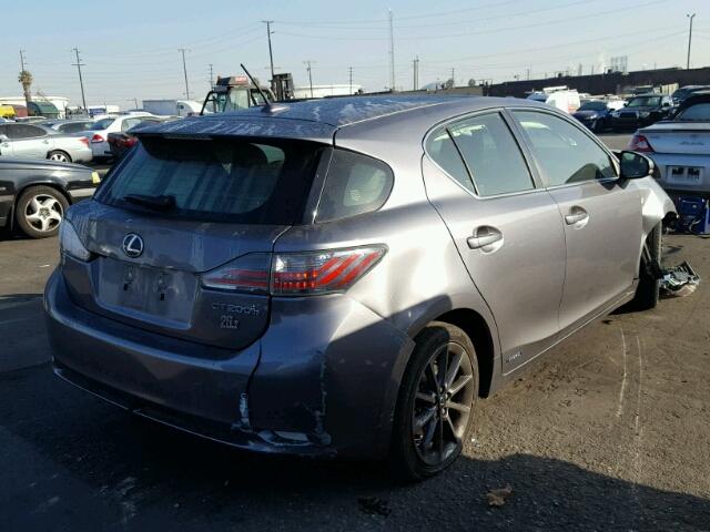 JTHKD5BH5D2139577 - 2013 LEXUS CT 200 GRAY photo 4