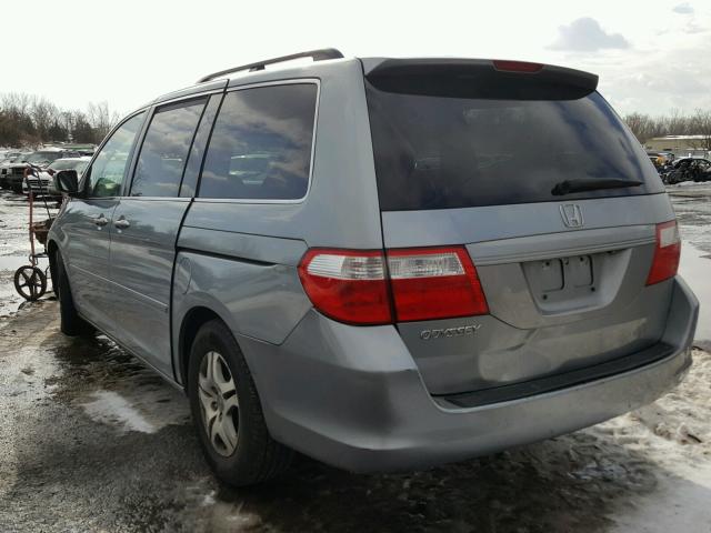 5FNRL38767B046882 - 2007 HONDA ODYSSEY EX BLUE photo 3