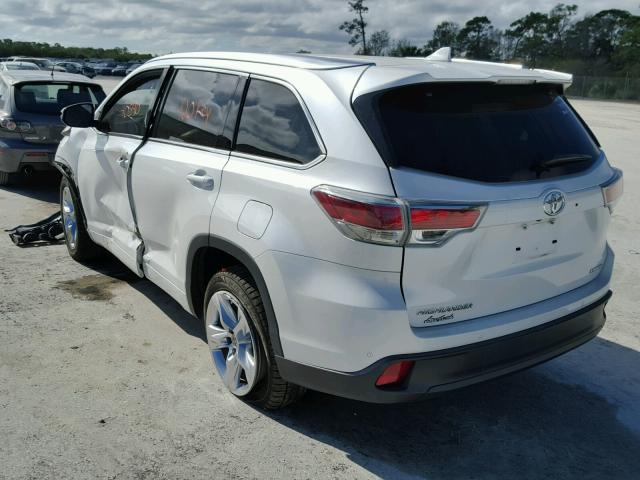 5TDYKRFH6FS045027 - 2015 TOYOTA HIGHLANDER WHITE photo 3