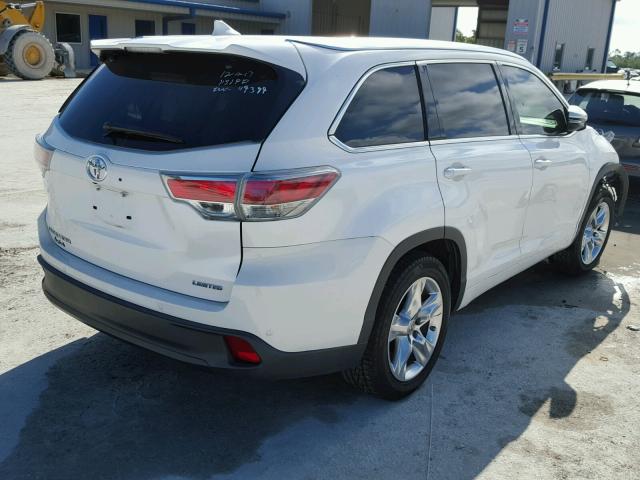 5TDYKRFH6FS045027 - 2015 TOYOTA HIGHLANDER WHITE photo 4