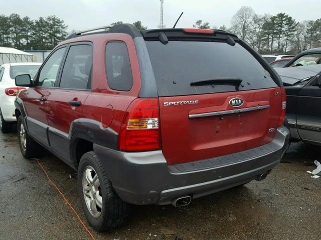 KNDJF723377344233 - 2007 KIA SPORTAGE E RED photo 3