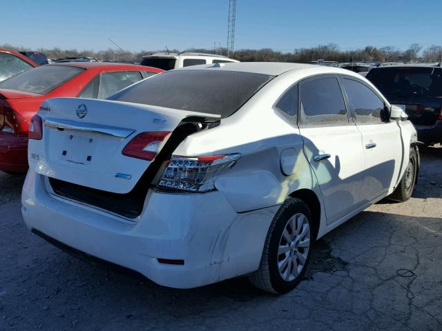 3N1AB7AP0DL637128 - 2013 NISSAN SENTRA S WHITE photo 4