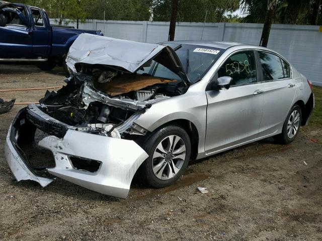 1HGCR2F31DA071614 - 2013 HONDA ACCORD LX SILVER photo 2