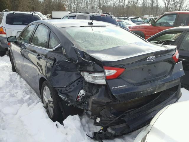 3FA6P0H79ER145557 - 2014 FORD FUSION SE BLACK photo 3