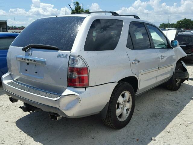 2HNYD18264H503076 - 2004 ACURA MDX SILVER photo 4