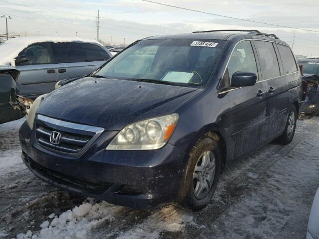 5FNRL38626B089122 - 2006 HONDA ODYSSEY EX BLUE photo 2