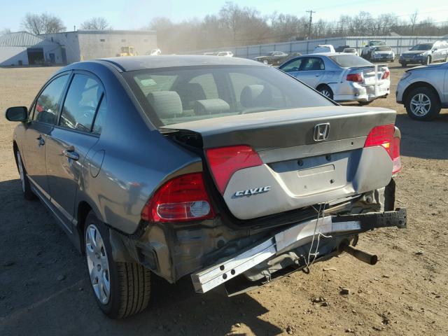 2HGFA16587H509390 - 2007 HONDA CIVIC LX GRAY photo 3