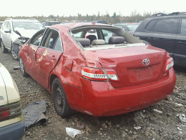 4T1BF3EK8BU684807 - 2011 TOYOTA CAMRY BASE RED photo 3