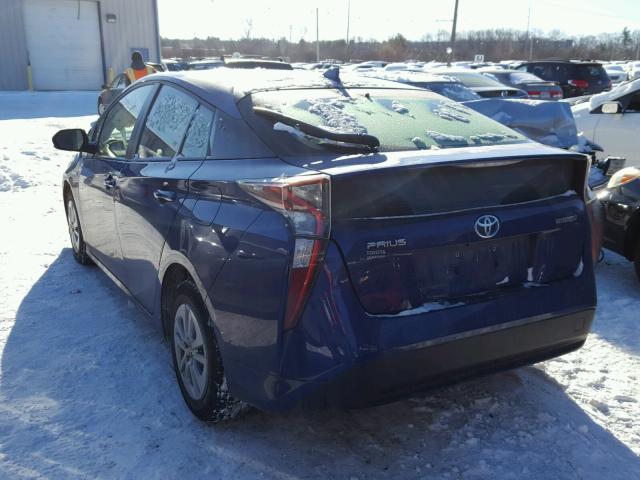 JTDKBRFU8G3512339 - 2016 TOYOTA PRIUS BLUE photo 3