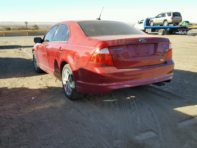 3FAHP0JA3AR256002 - 2010 FORD FUSION SEL RED photo 3