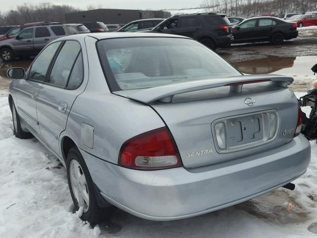 3N1CB51D32L672326 - 2002 NISSAN SENTRA XE GRAY photo 3