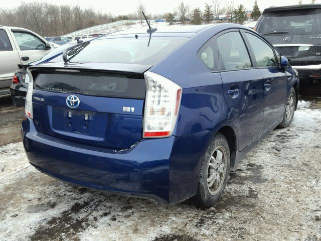 JTDKN3DUXB5345387 - 2011 TOYOTA PRIUS BLUE photo 4