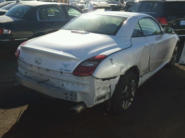 JTHFN45Y679015592 - 2007 LEXUS SC 430 WHITE photo 4